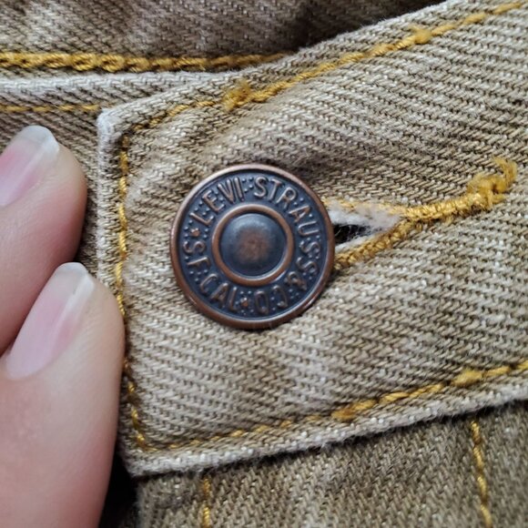 Levis Jeans Mens 34x30 Tan 505 Regular Fit 100% Cotton Made In Hong Kong - Picture 12 of 14